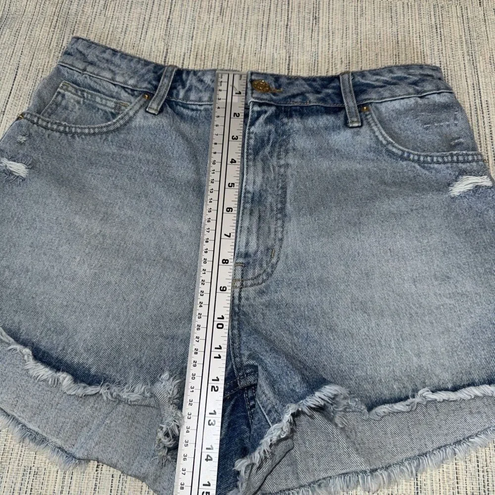 Show Me Your Mumu Venice Jean Shorts Fountain Blue Size 31 NWT